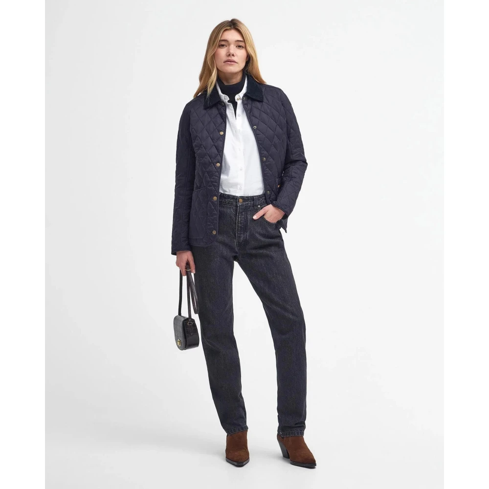 Barbour Gewatteerde jas met fluwelen kraag Black Dames
