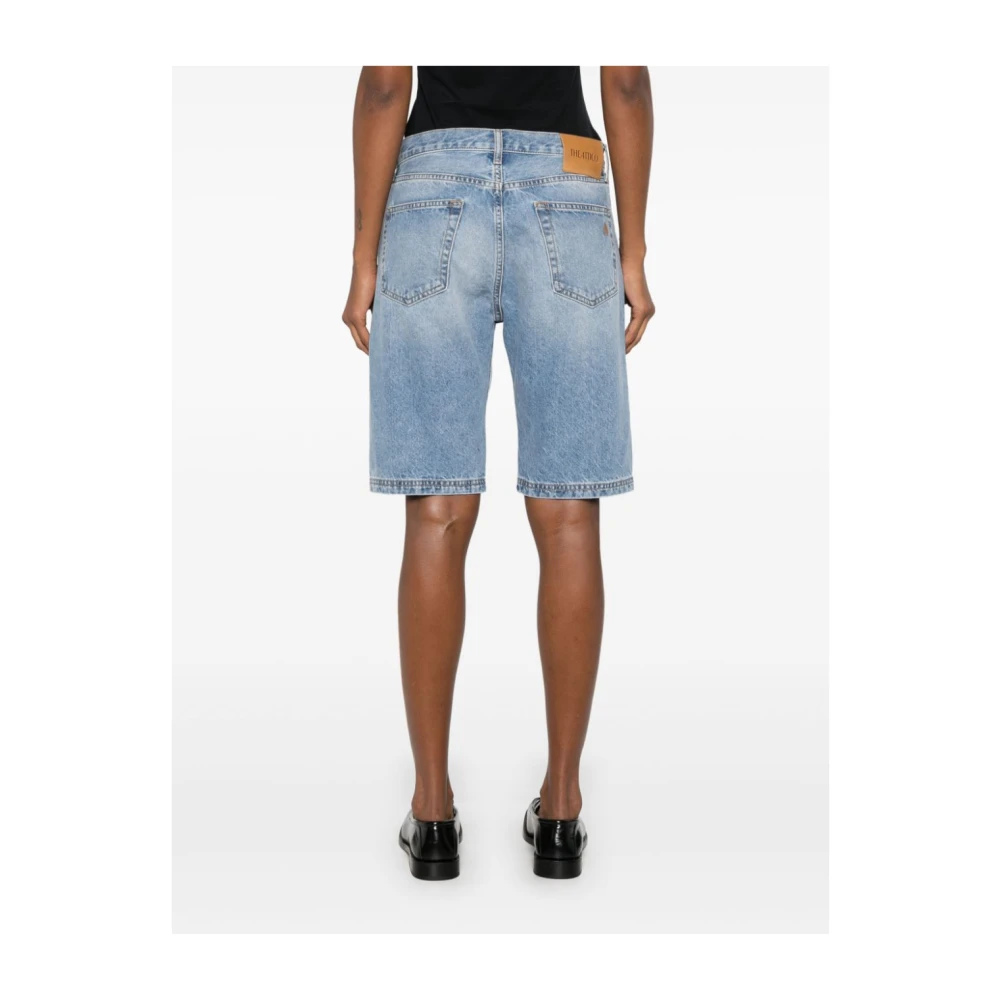 The Attico Heldere Blauwe Shorts met Geborduurd Logo Blue Dames