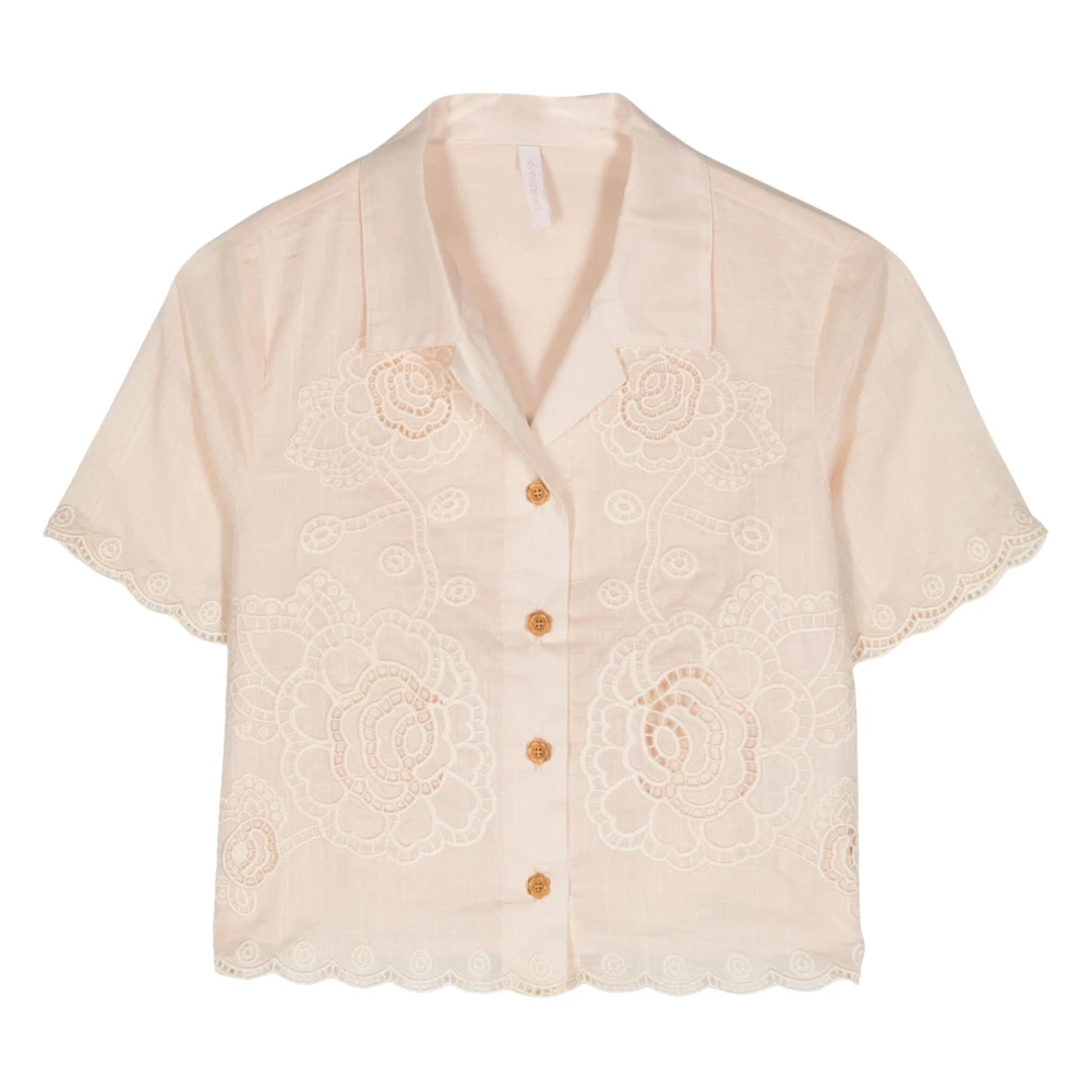 Zimmermann Women's Beige Embroidered Shirt