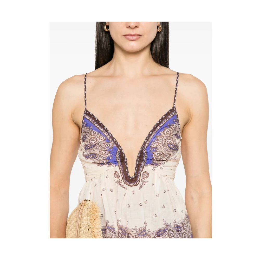 Zimmermann V-hals ecru shirt met materialen Multicolor Dames