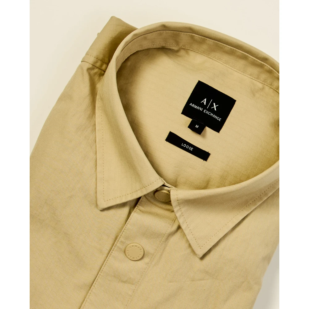 Armani Exchange Beige Overhemd met Losse Pasvorm Beige Heren