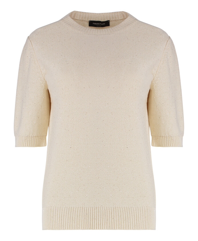 sequin-embellished-short-sleeve-sweater