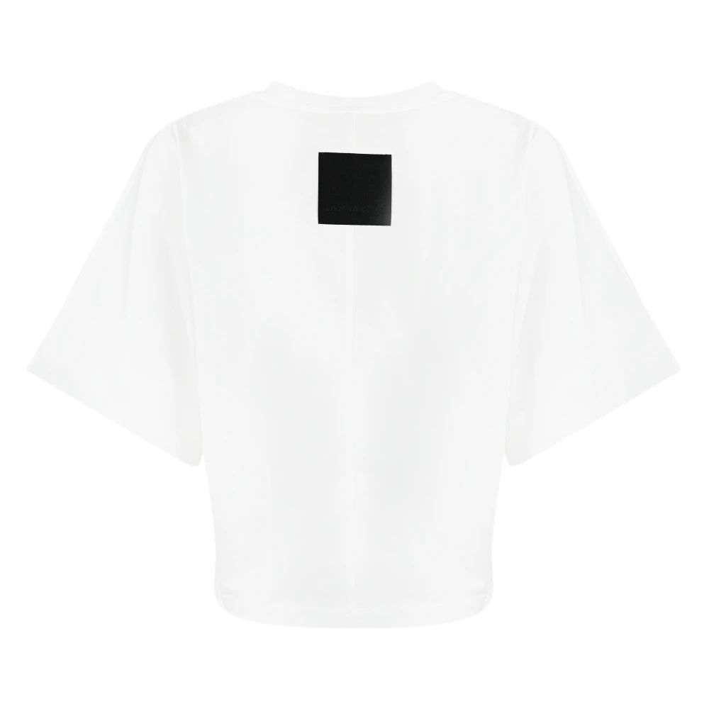 Liviana Conti Witte Katoenen T-shirt met Studs White Dames