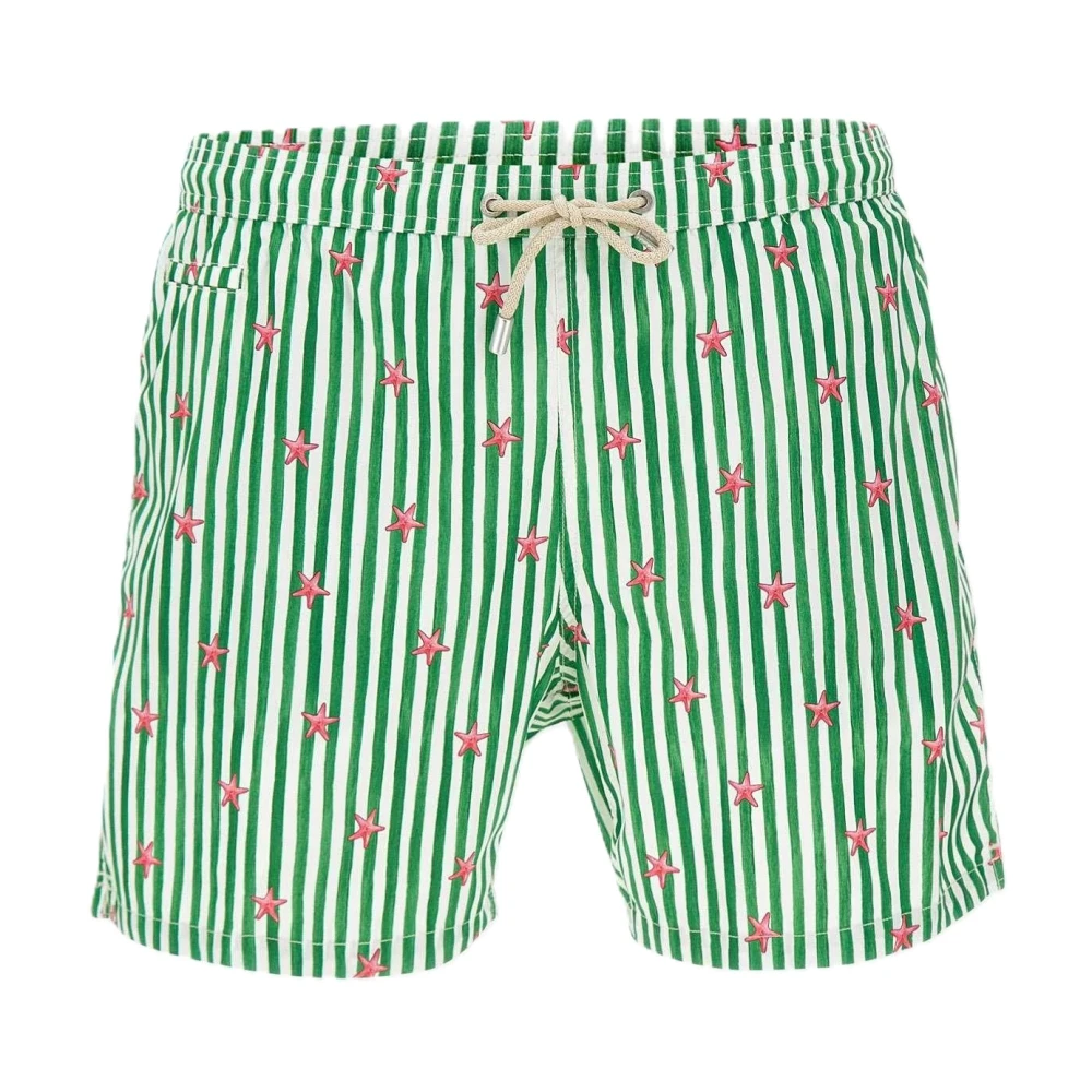 Mc2 Saint Barth Green Beachwear, Male, M, Lighting Micro Stretch Ultralight Swimsuit