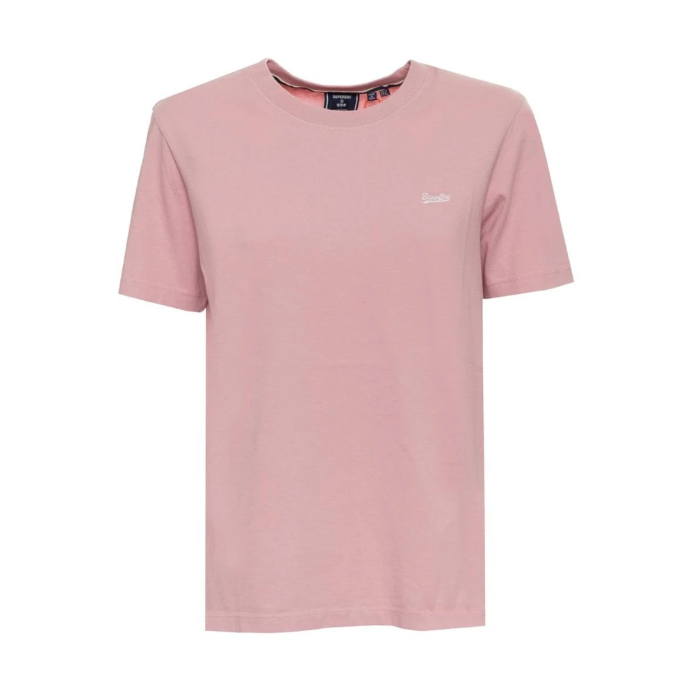 Superdry Geborduurd Logo T-shirt voor vrouwen Pink Dames