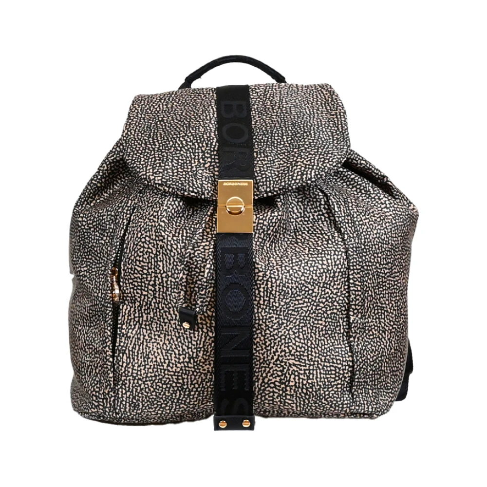 Borbonese Fold Rugzak met Trekkoordsluiting Gray Dames