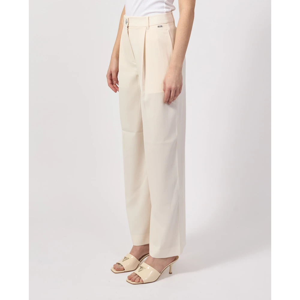 Armani Exchange Beige Formele Straight Leg Broek Beige Dames