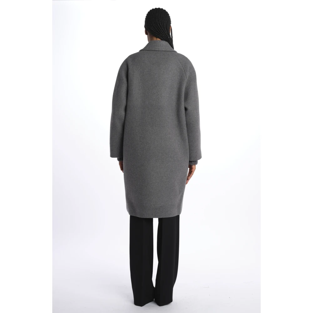 N21 Grijze Dubbel Breasted Doek Overjas Gray Dames