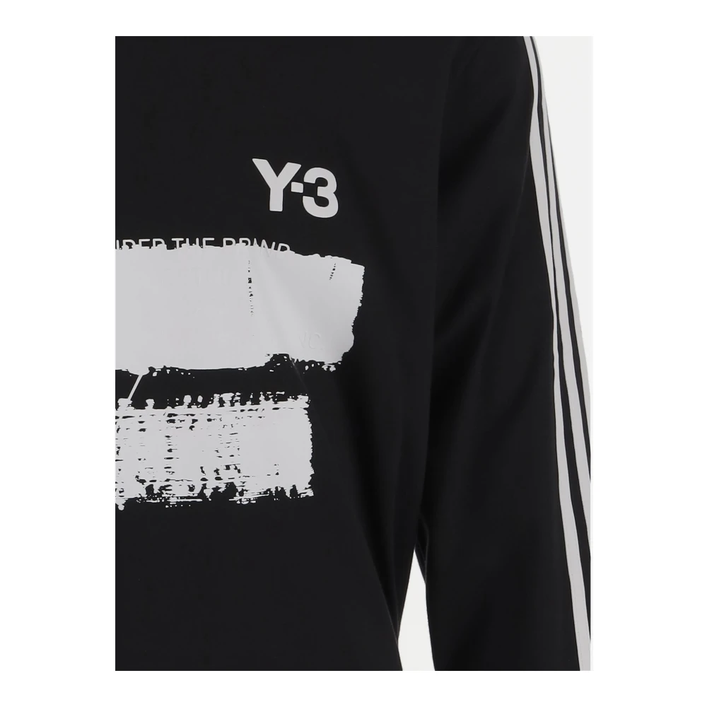 Y-3 Zwarte trui met grafisch logoprint Black Heren