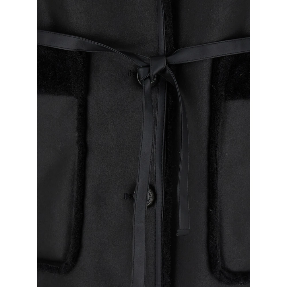 Urbancode Zwarte Merino Look Suedette Jas Black Dames