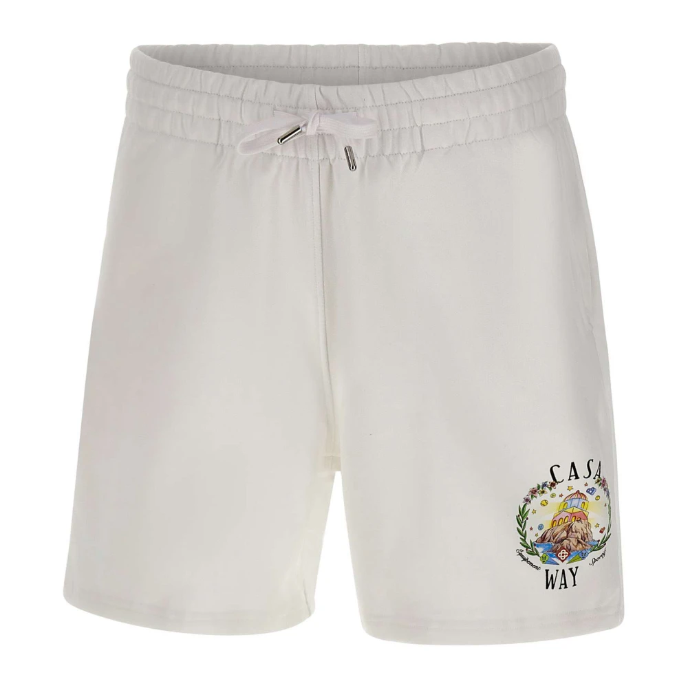 Casablanca Men's White Casa Way Shorts - Casual Shorts - L - Shorts