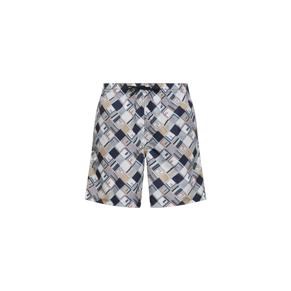 Fendi Men's Multicolor Beachwear, L, Swim Shorts