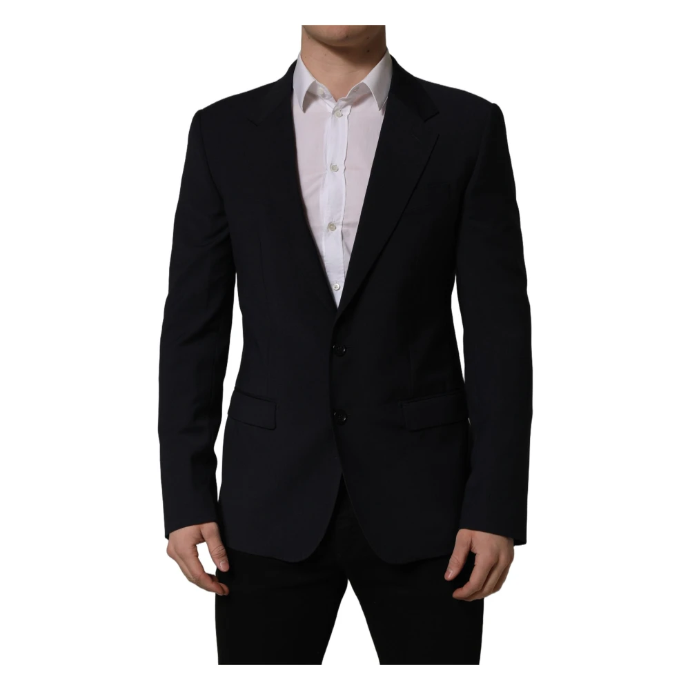Dolce & Gabbana Black 2 Button Suit Blazer - Male - Blazers - L - Jackets