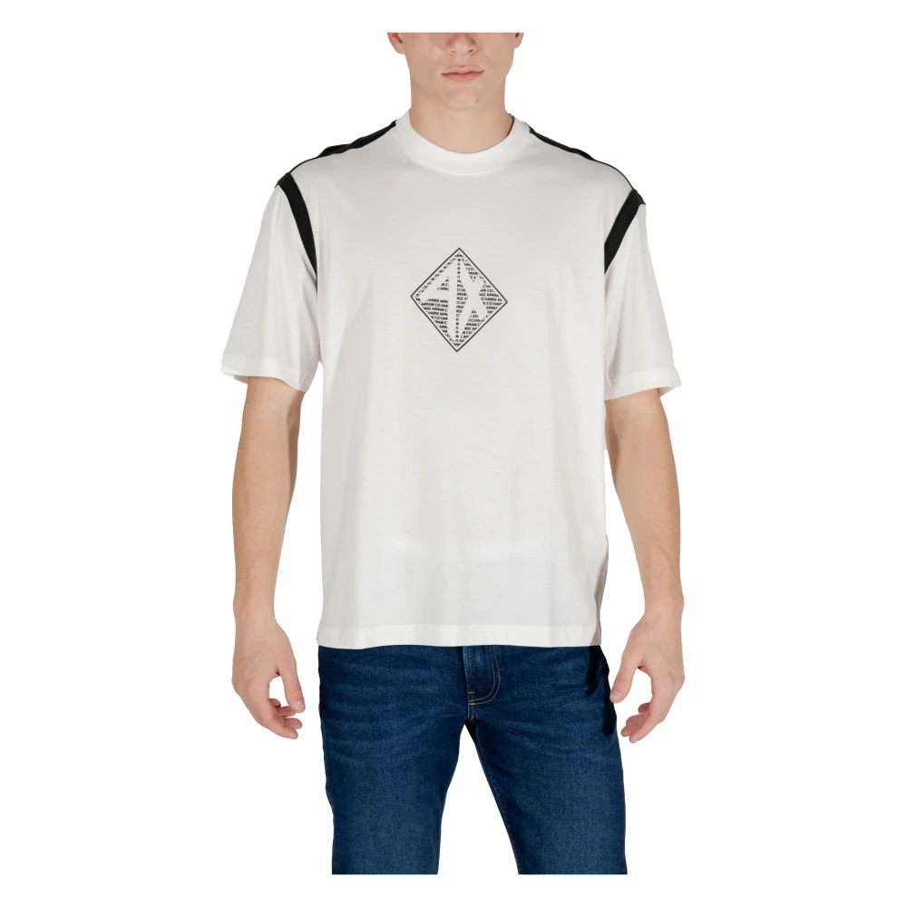 Armani Exchange Wit Print Korte Mouw Tee White Heren