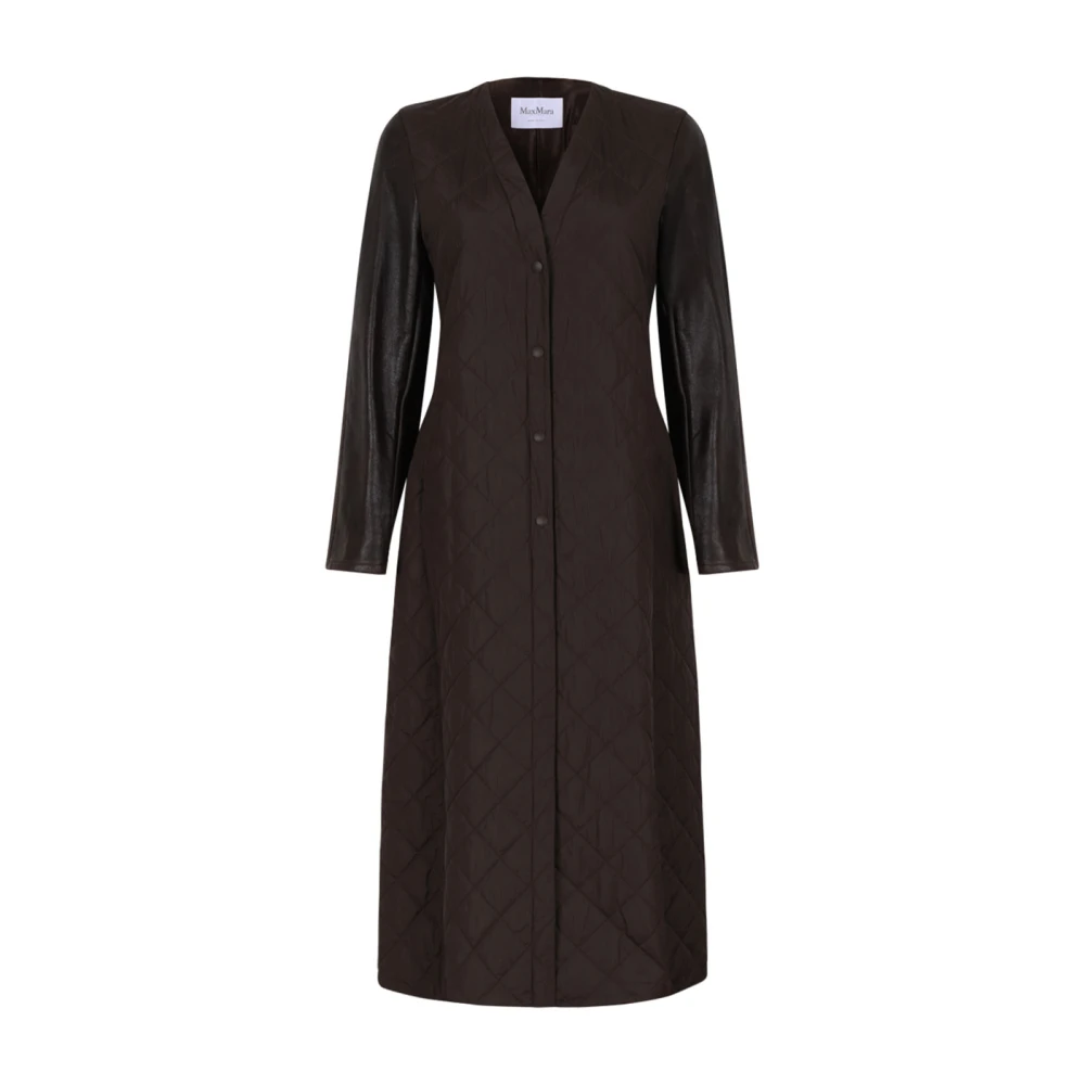 Max Mara Women's Brown Berta Quilted Coat - Single-Breasted Coats - Xs - Coats