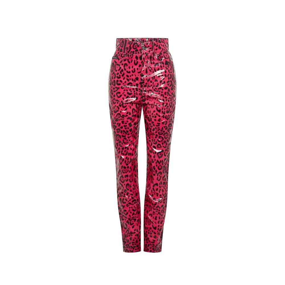Dolce & Gabbana Leopard Skinny Broek Pink Dames