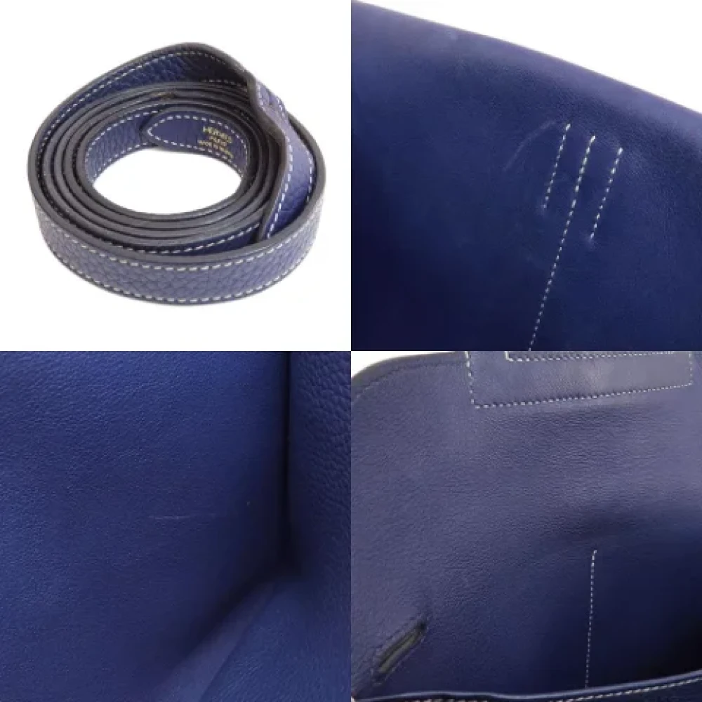 Hermès Vintage Pre-owned Leather hermes-bags Blue Dames