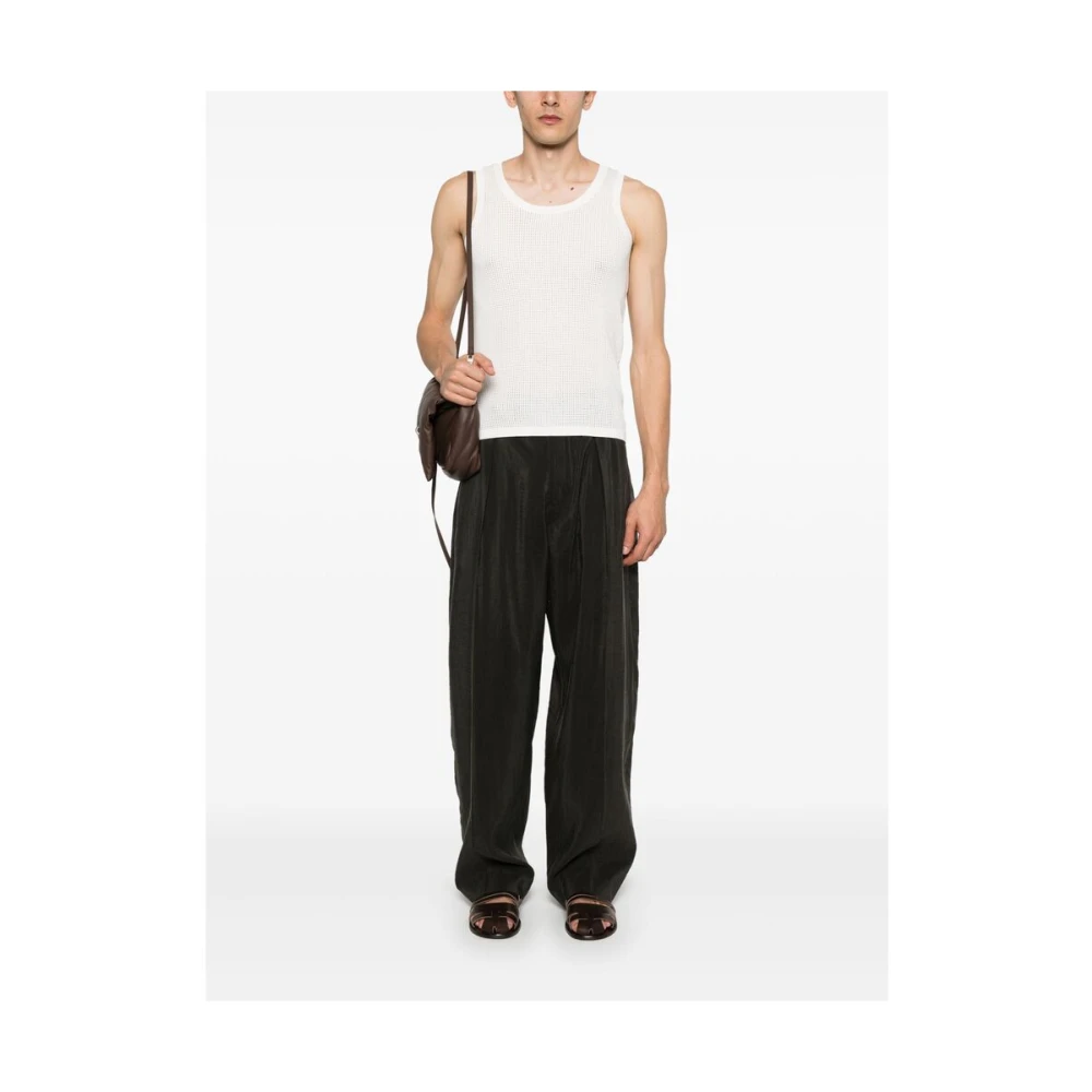 Dries Van Noten Witte Crew Neck Mouwloze T-shirt White Heren