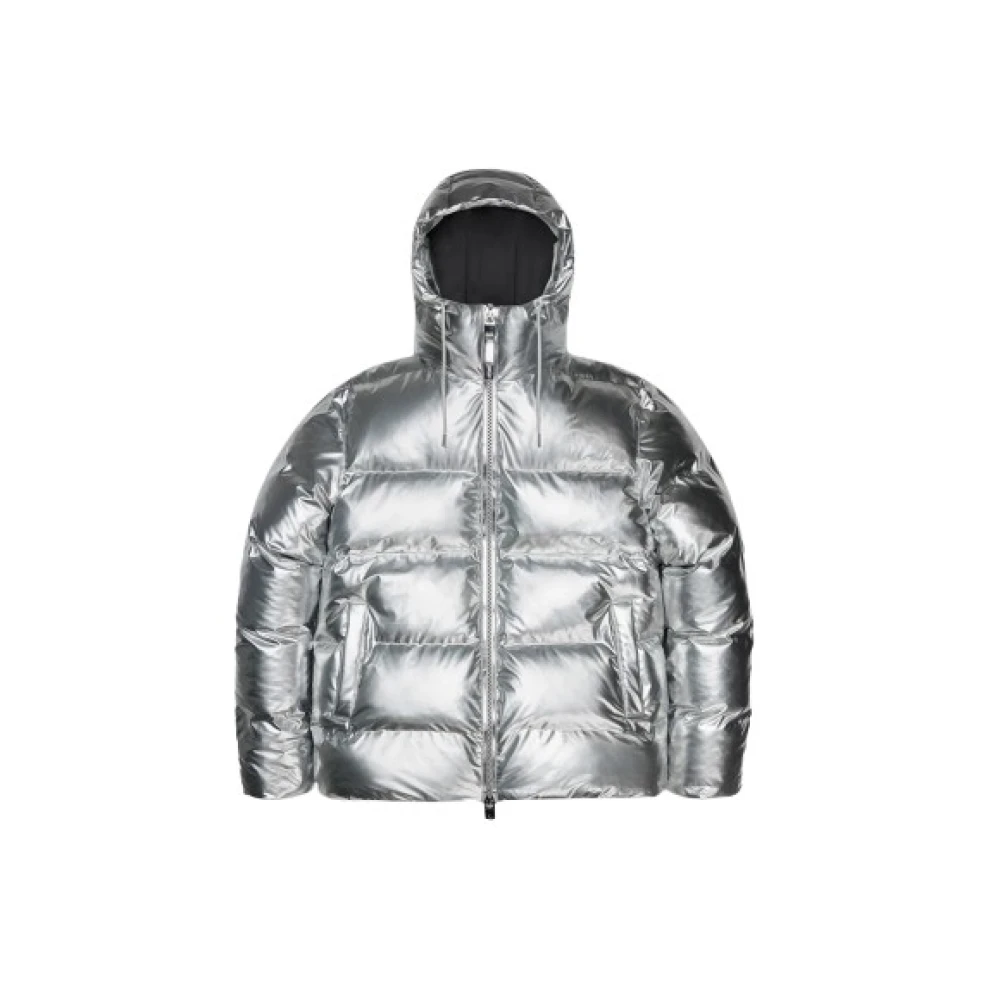 Rains Waterdichte Winter Pufferjas met Geïsoleerde Capuchon Gray Dames