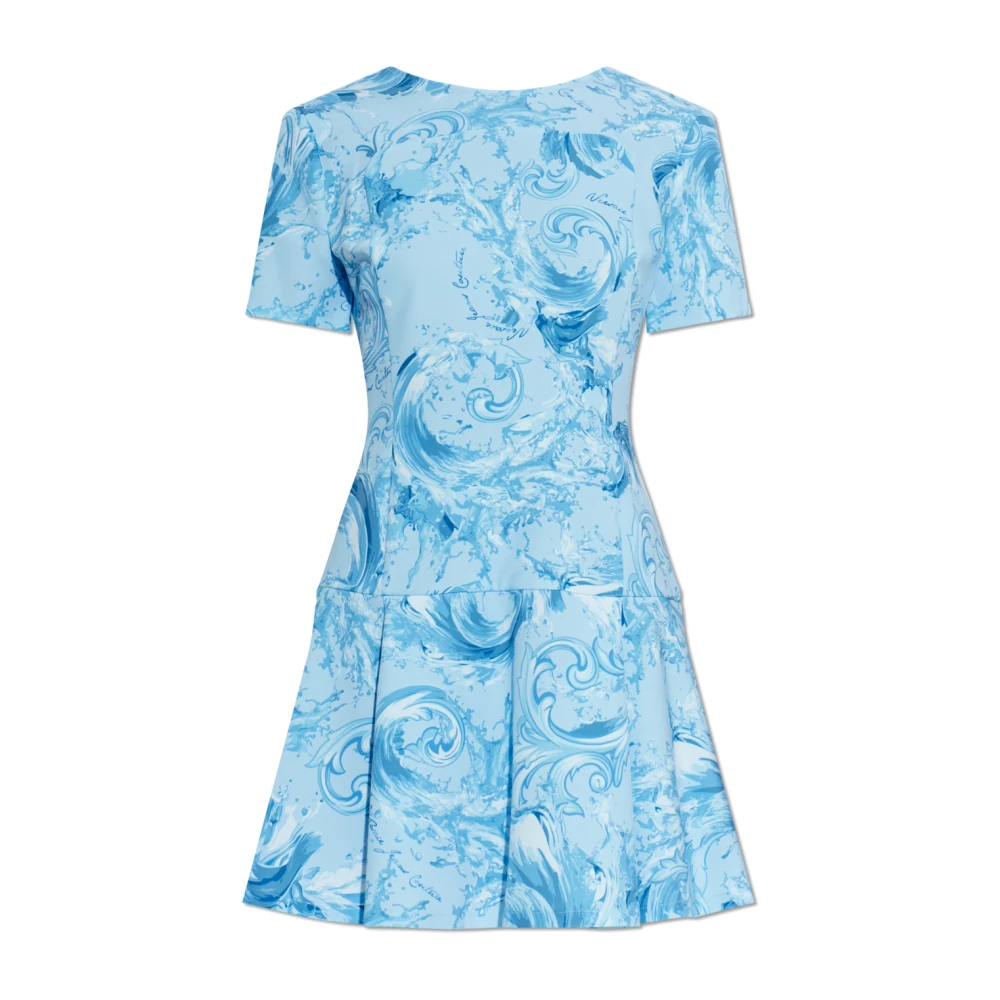 Versace Jeans Couture Femme Bleu Robes, Taille: 34 Fr Barocco Pattern Dress