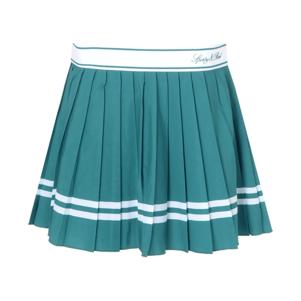 Sporty & Rich Script Geplooide Rok Green Dames