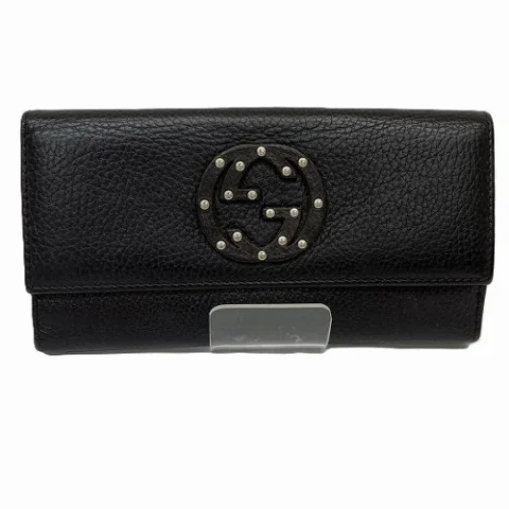 Gucci Vintage Pre-owned Leather wallets Black Dames