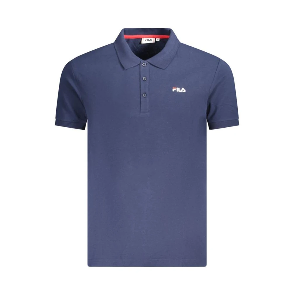 Fila Men's Blue Polo Shirts, S, Cotton Polo Shirt With Embroidery