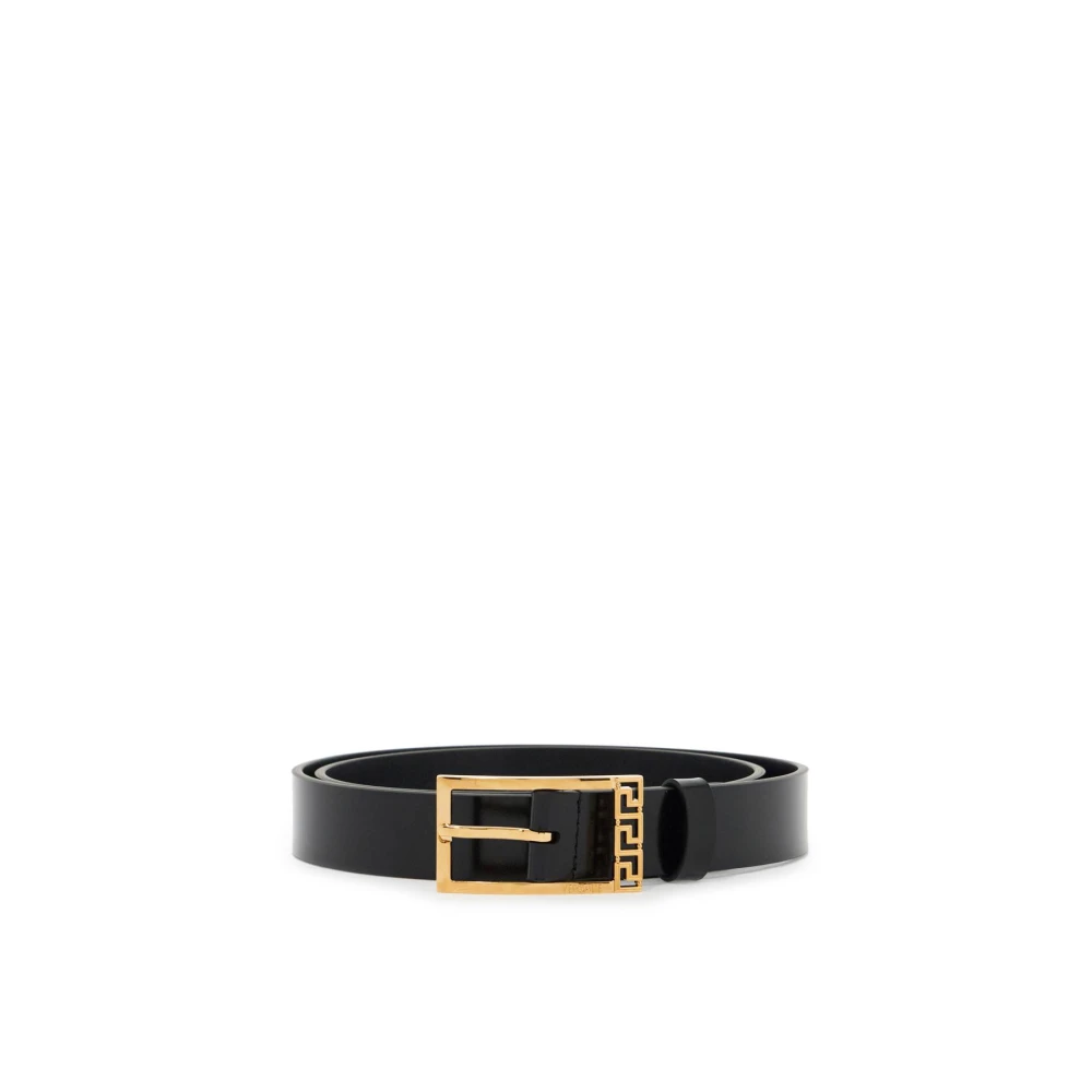 Versace Glanzend Leren Griekse Godin Riem Black Heren