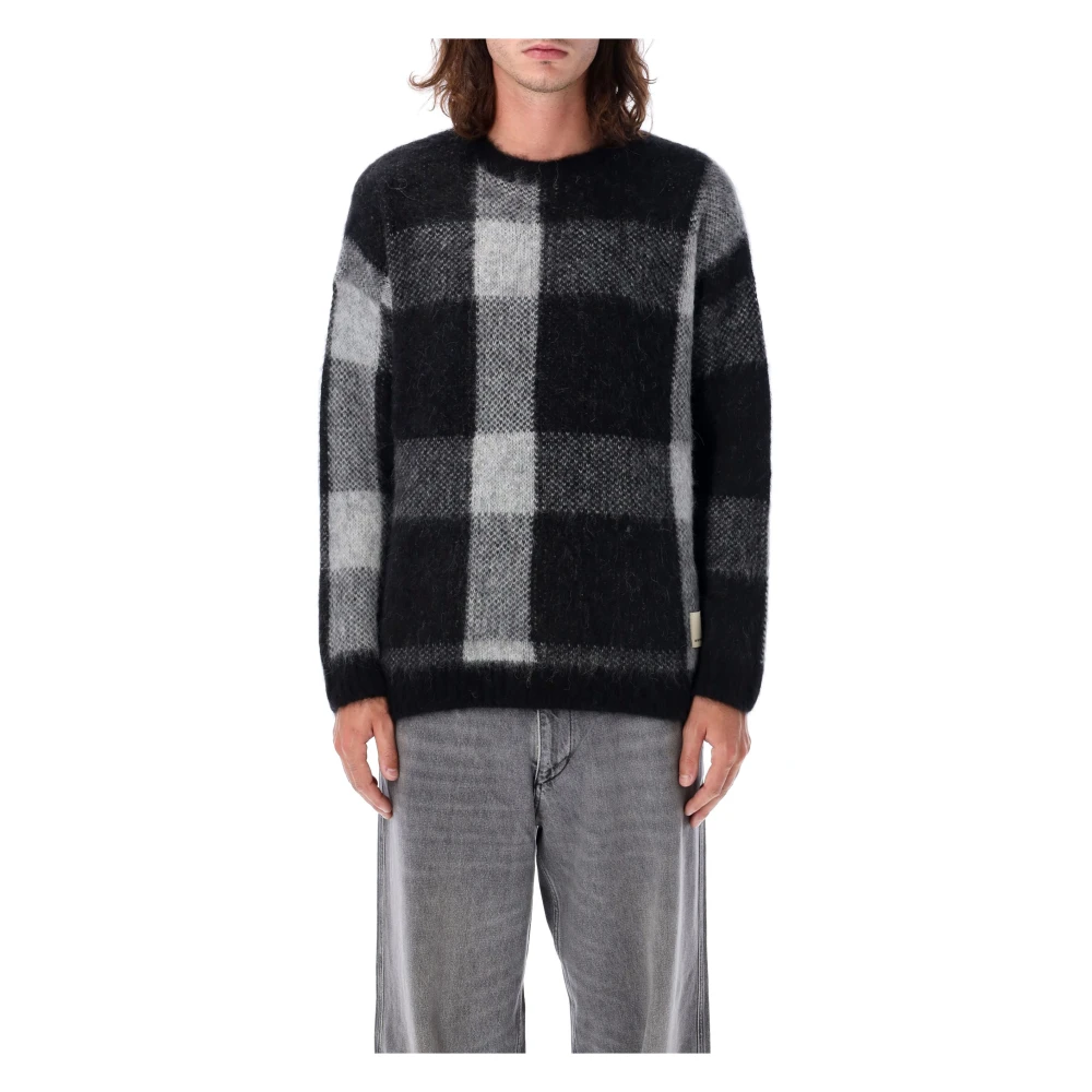 Emporio Armani Geruite Alpaca Trui Breigoed Multicolor Heren