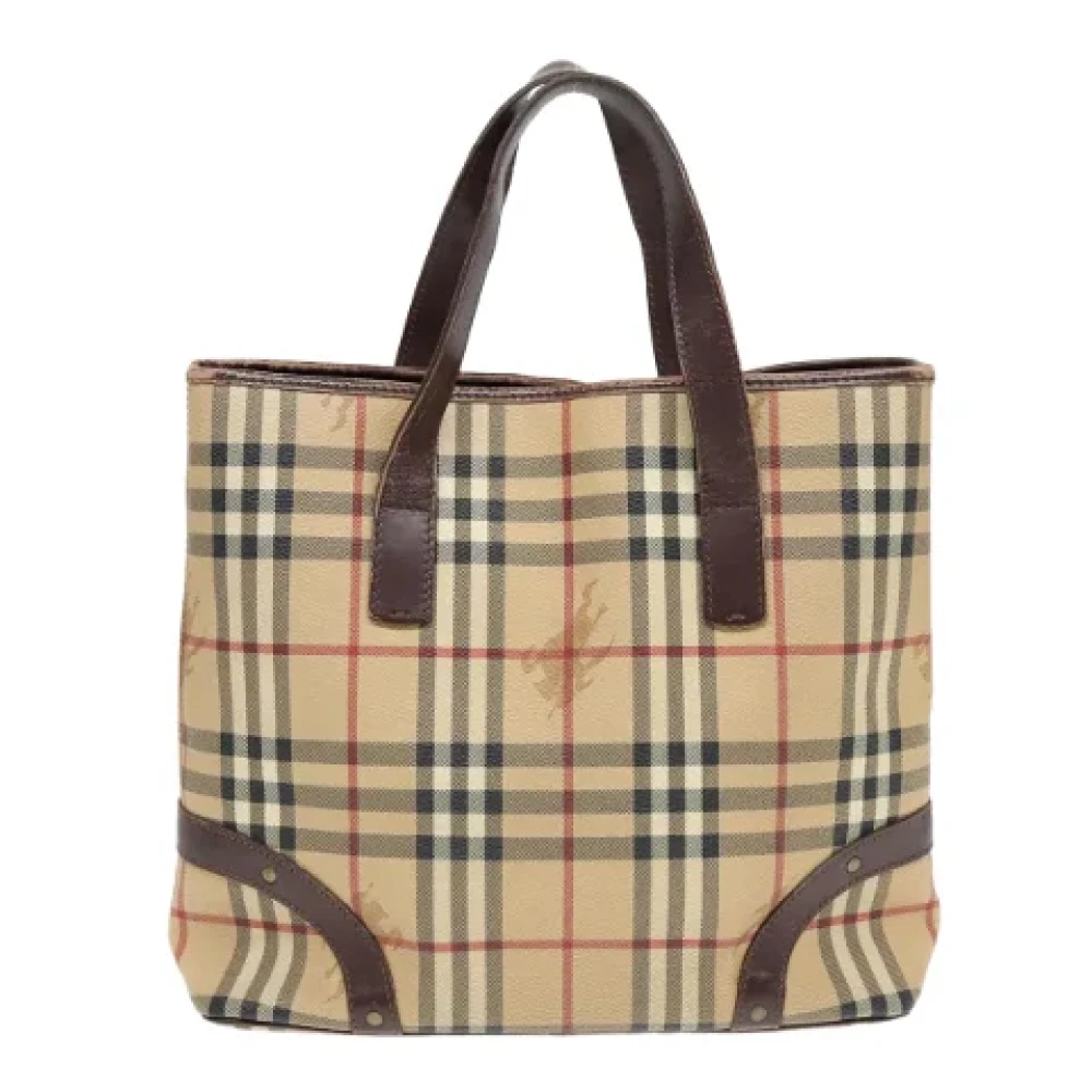 Burberry Vintage Pre-owned Leather handbags Beige Dames