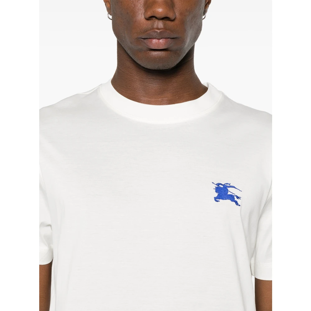 Burberry Witte Polo Shirt met Equestrian Knight Design White Heren