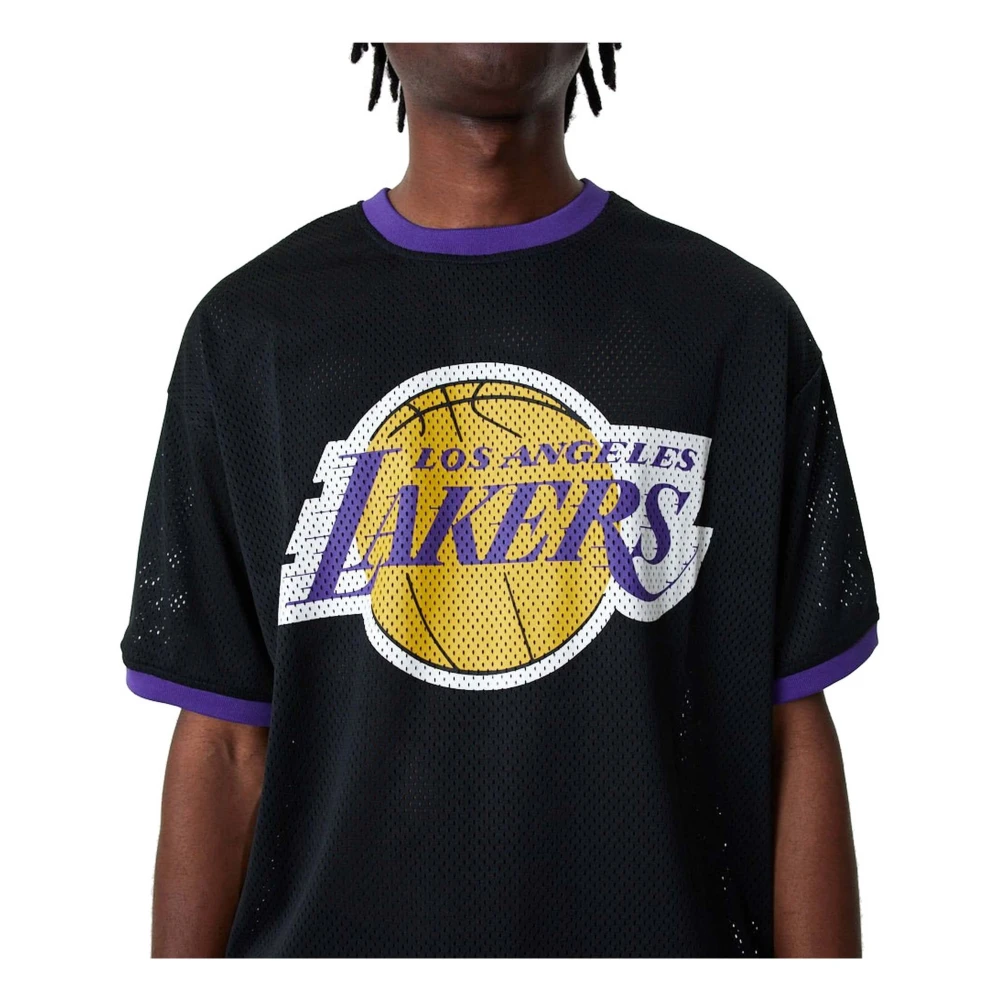 new era Nba Team Logo Mesh Os Tee Los Angeles Lakers T-shirt Black Heren