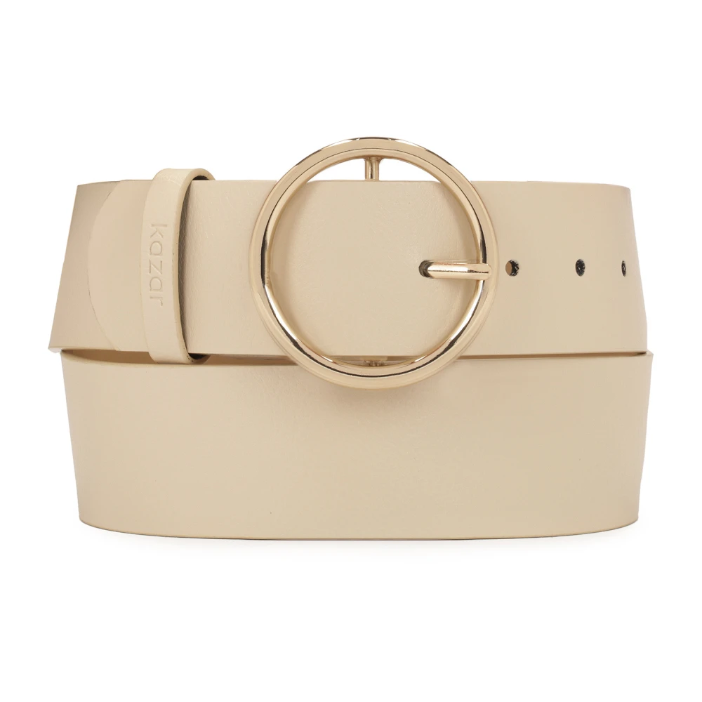 Kazar Roomkleurige riem met ronde gesp Beige Dames