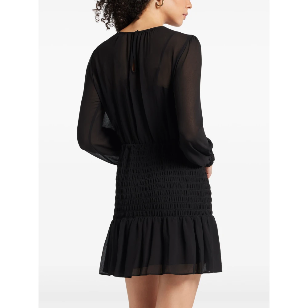 Michael Kors Zwarte Smock Mini Jurk Black Dames
