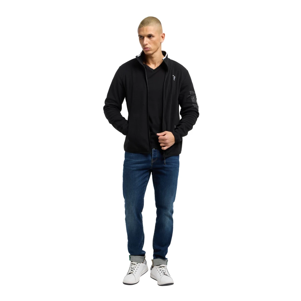 carlo colucci Sportieve Fleecejas Black Heren