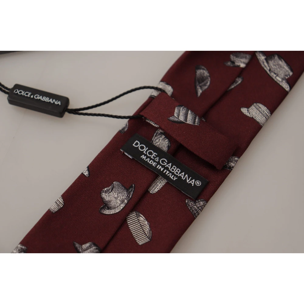 Dolce & Gabbana Maroon Zijden Formele Stropdas Red Heren