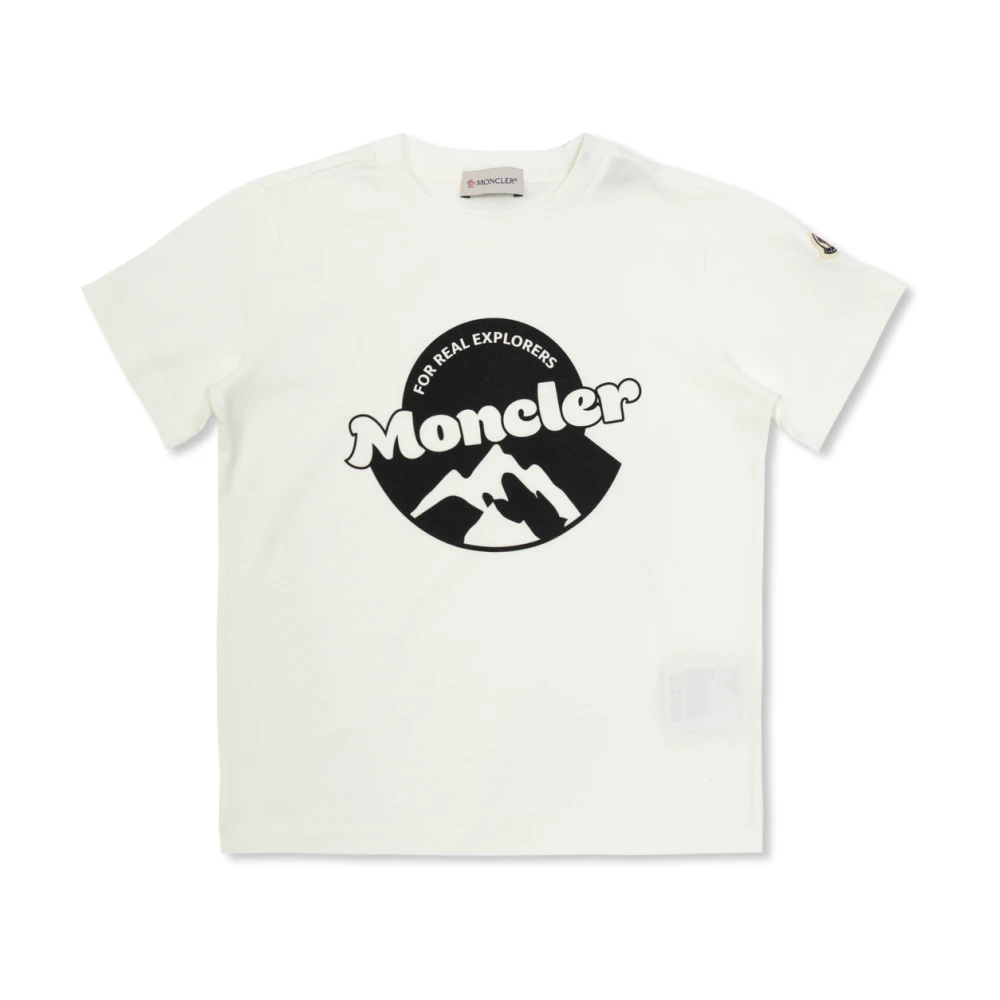 Moncler Unisex White T-Shirt With Print