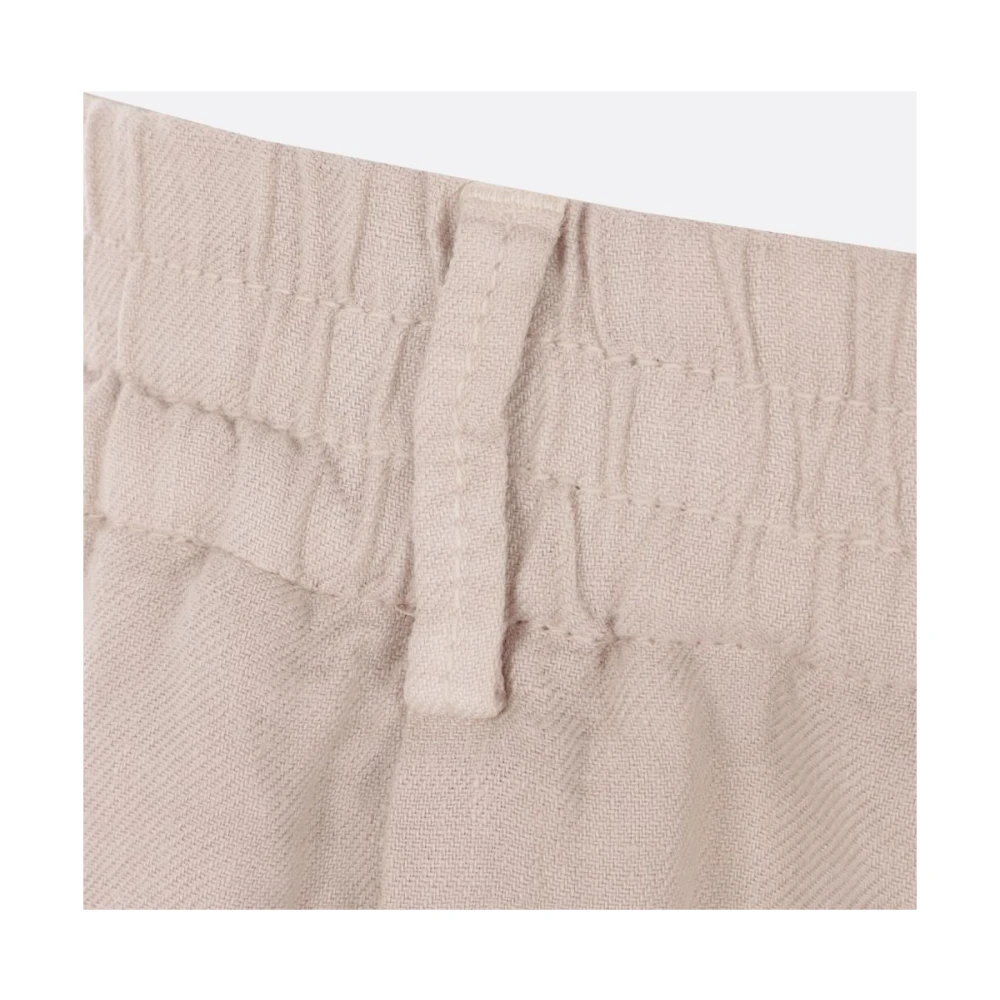 BRUNELLO CUCINELLI Beige Linnen Gabardine Elastische Taille Shorts Beige Heren