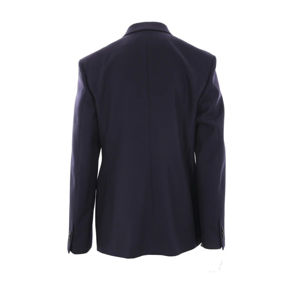 Loewe Blauwe Wol Double-Breasted Jas Blue Heren