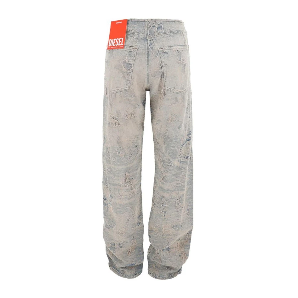 Diesel Vintage Versleten Straight Fit Katoenen Jeans Blue Dames