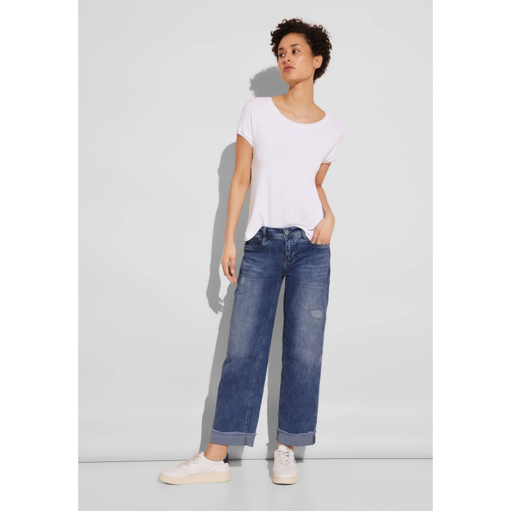 Street One Casual Fit Straight Leg Jeans Blue Dames