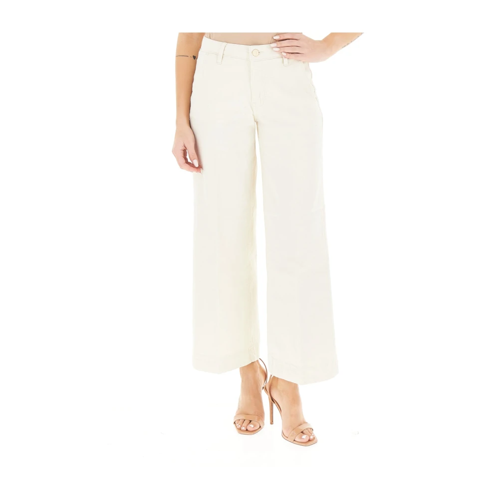 Guess Women's White Zoya Wide Jeans - Wide Trousers - W28 - Trousers