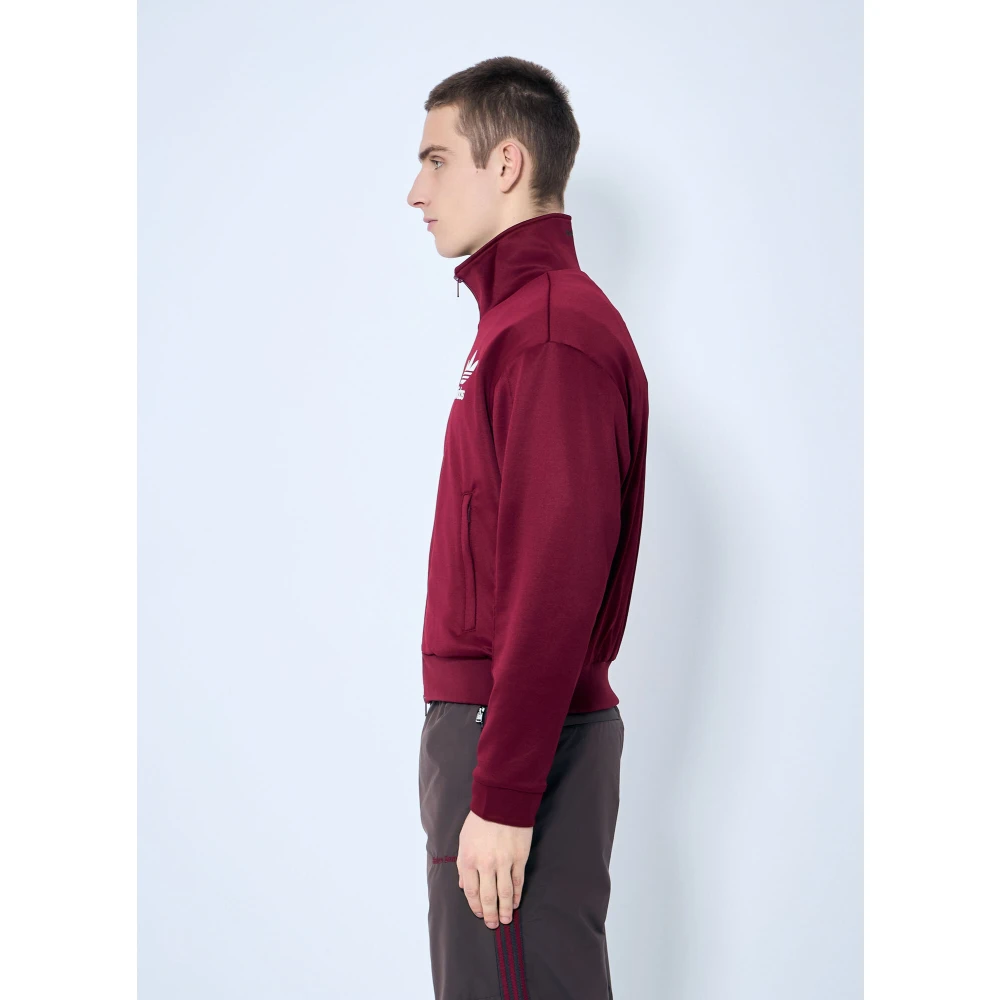 Adidas Logo Zip-Up Sweatshirt Red Heren