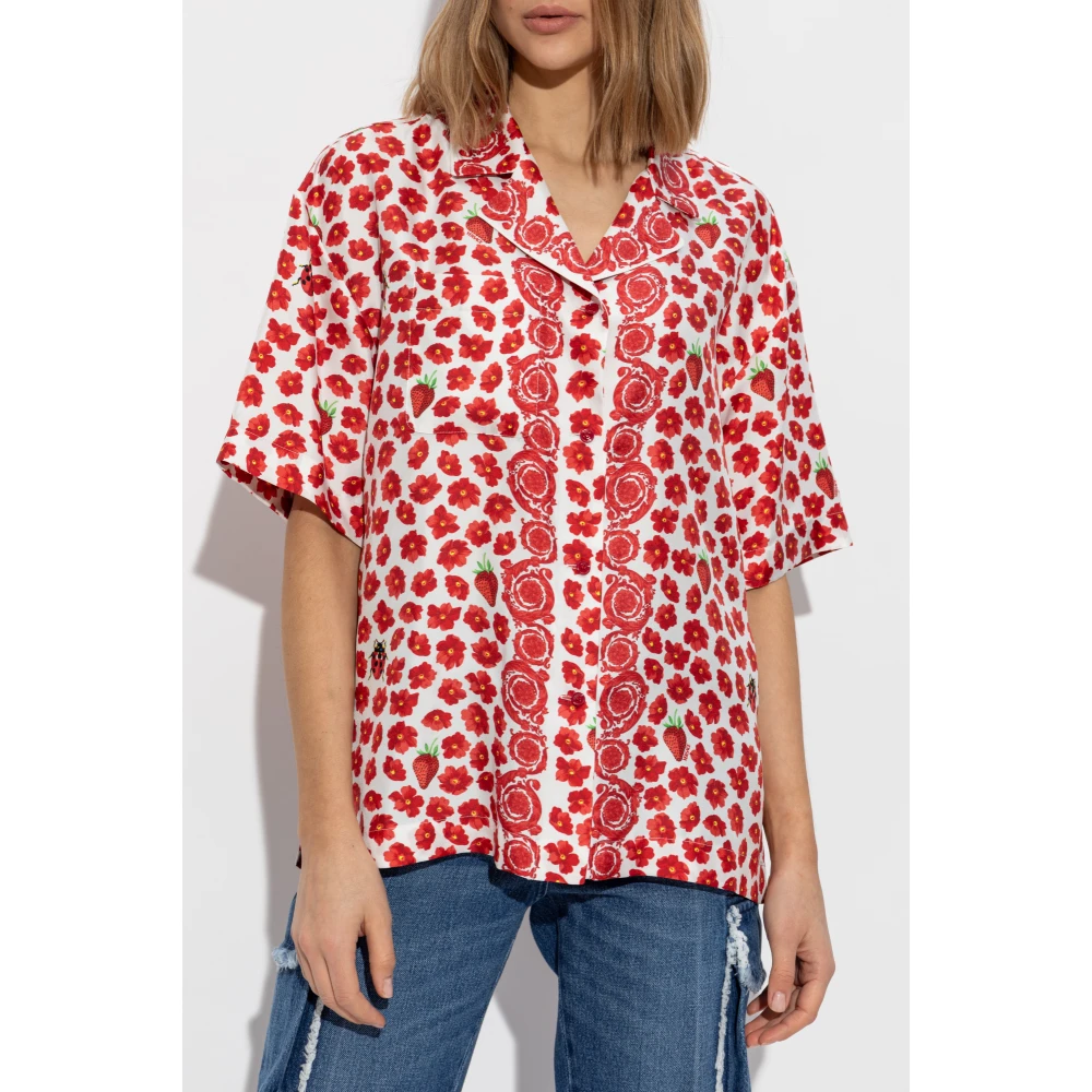 Versace Zijden overhemd Red Dames