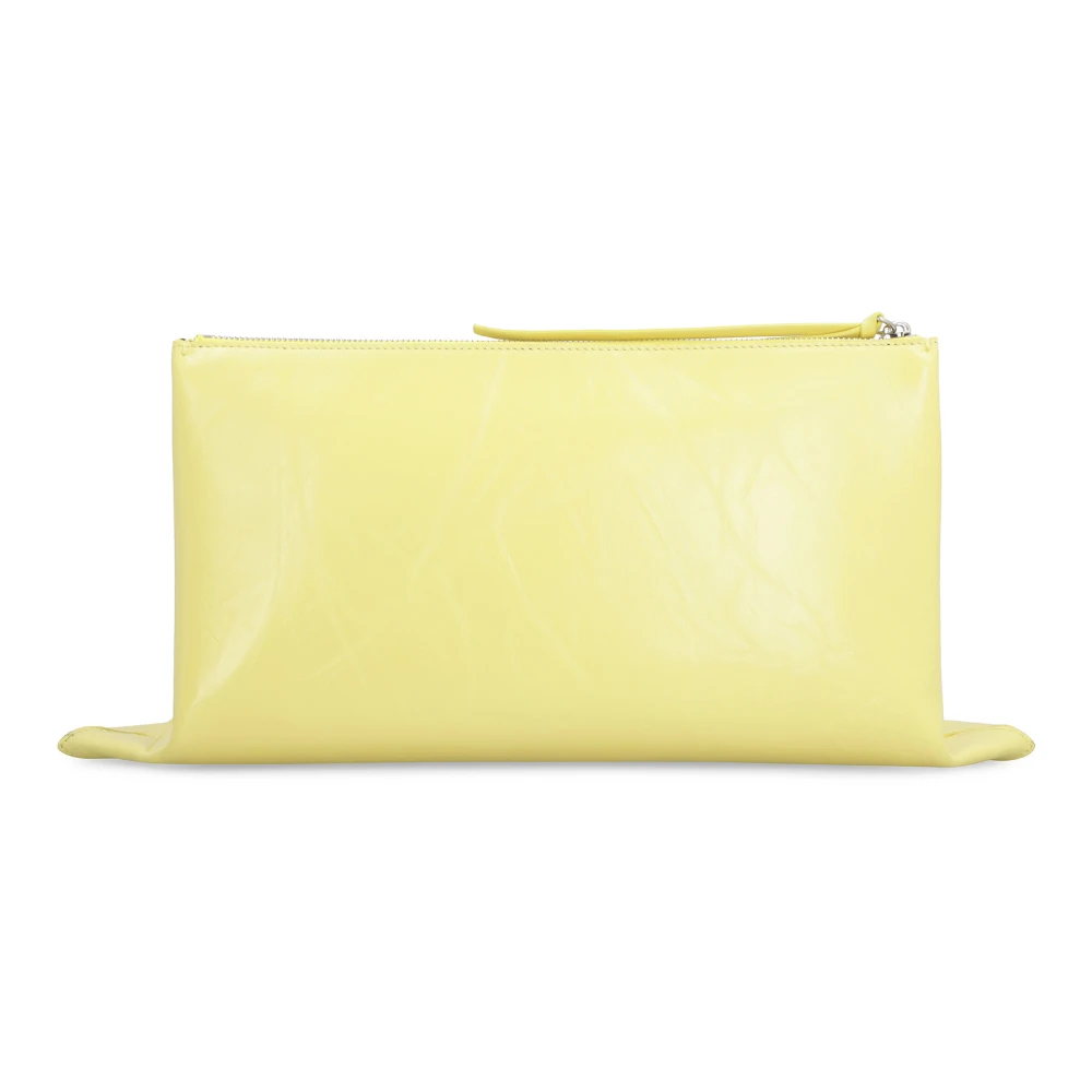 Jil Sander Stijlvolle Leren Clutch Tas Yellow Dames