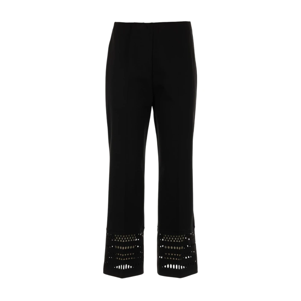 MeiMeiJ Cropped Broek met Elastische Taille Black Dames