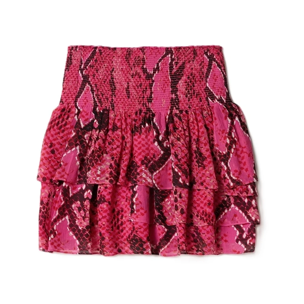 Lala Berlin Gerimpelde Gerokte Viscose Rok Pink Dames