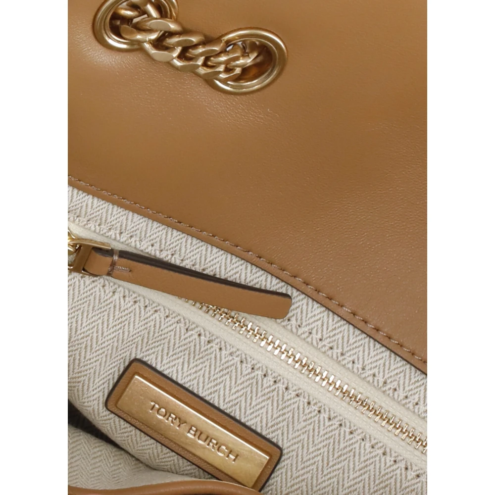 TORY BURCH Beige Rafia Handtas met Kettingband Beige Dames