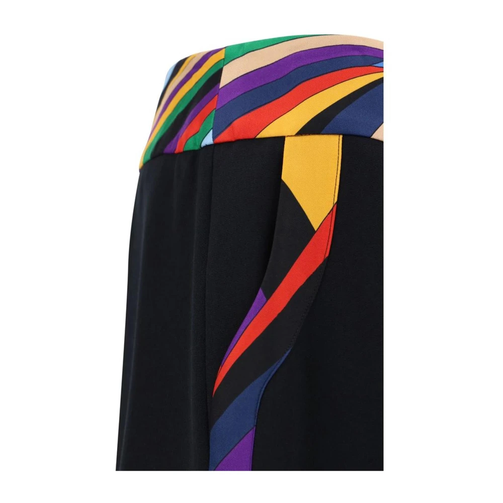 EMILIO PUCCI Contrasterende Zijbanden Wijde Broek Black Dames