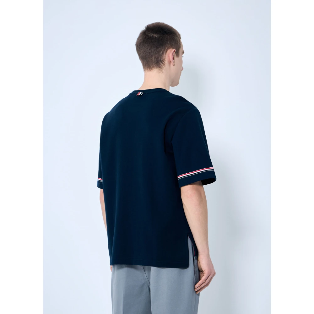 Thom Browne Gestreepte Katoenen Rugby Top Blue Heren